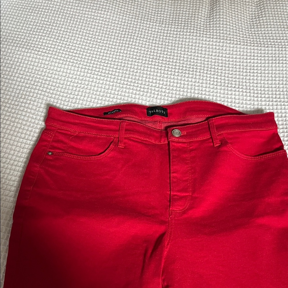 Talbots Bright Red Jeggings. Size 12
